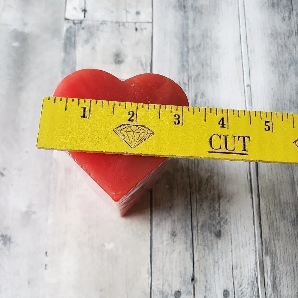 NWT - Heart Red Pillar Candle 6